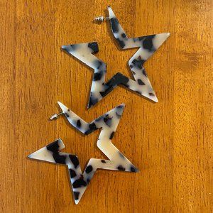 Tortoise Shell Star Earrings